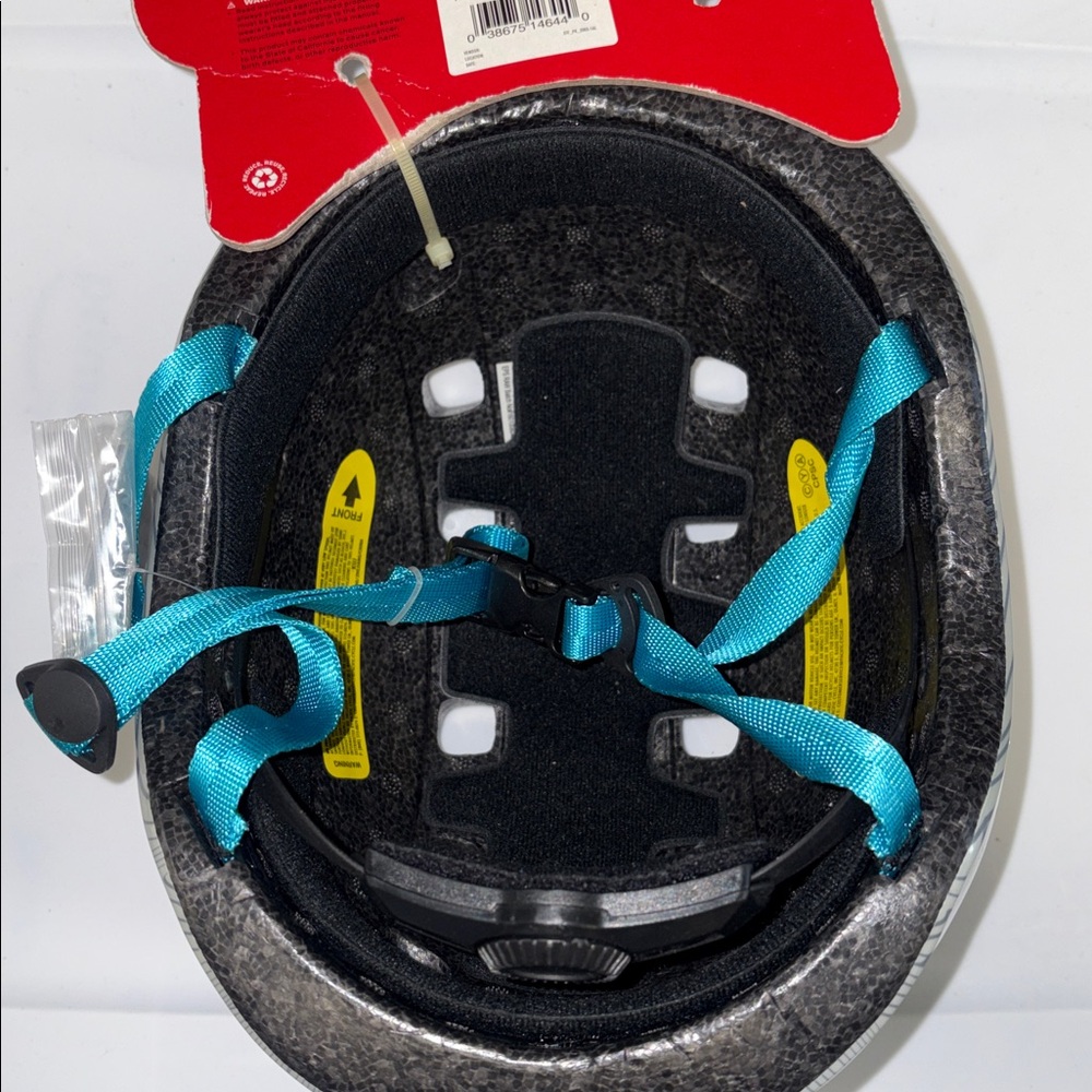 NEW Schwinn Burst Helmet - Gray Shell with Bright Blue Stripe EASY ADJUST - Picture 6 of 6